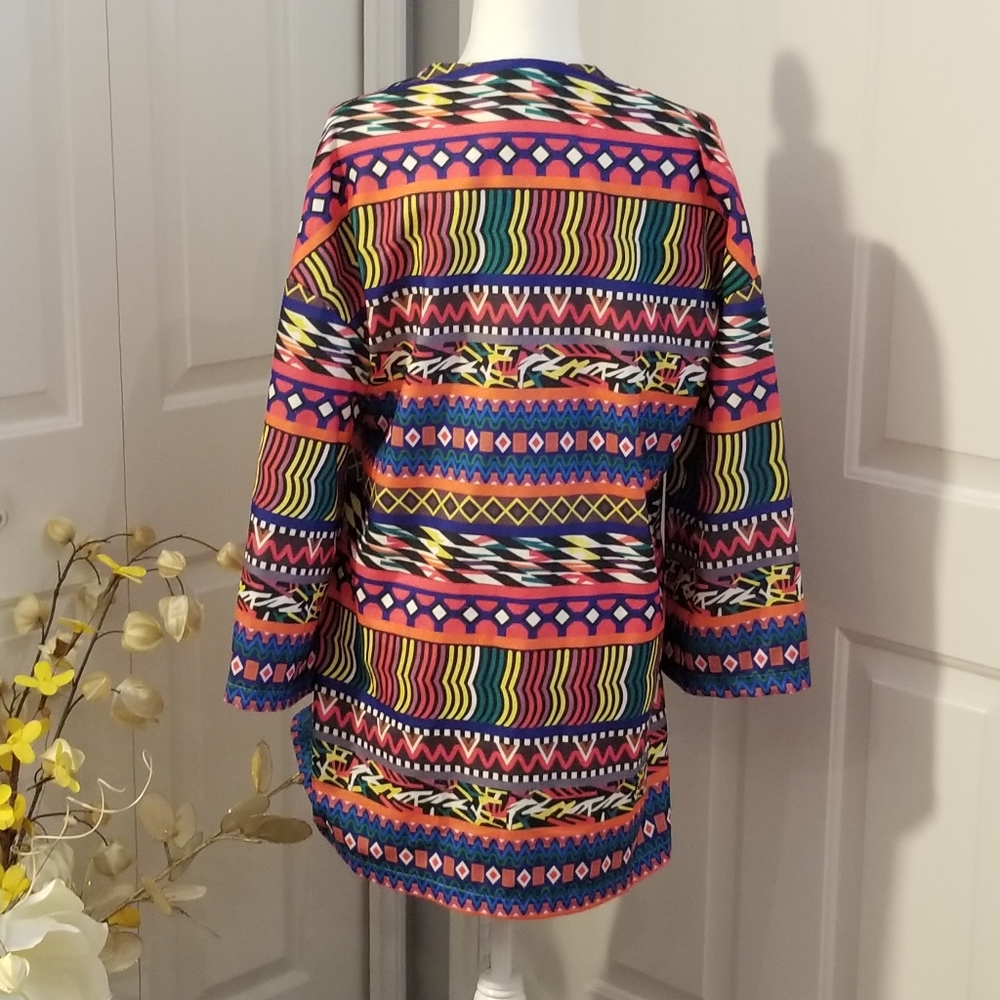 Order Plus ethnic print duster - Picture 3 of 4